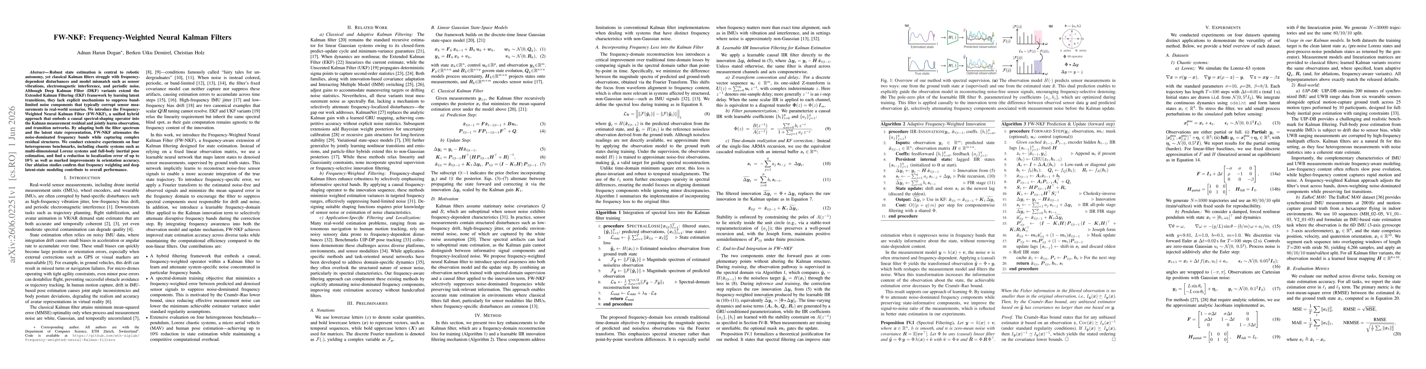 Thumbnail for FW-NKF: Frequency-Weighted Neural Kalman Filters
