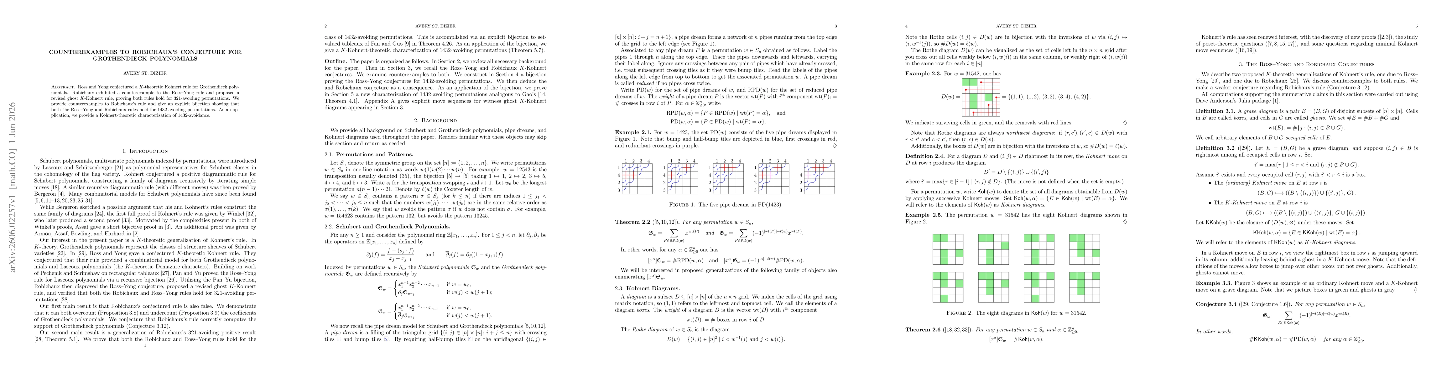 Thumbnail for Counterexamples to Robichaux's conjecture for Grothendieck polynomials