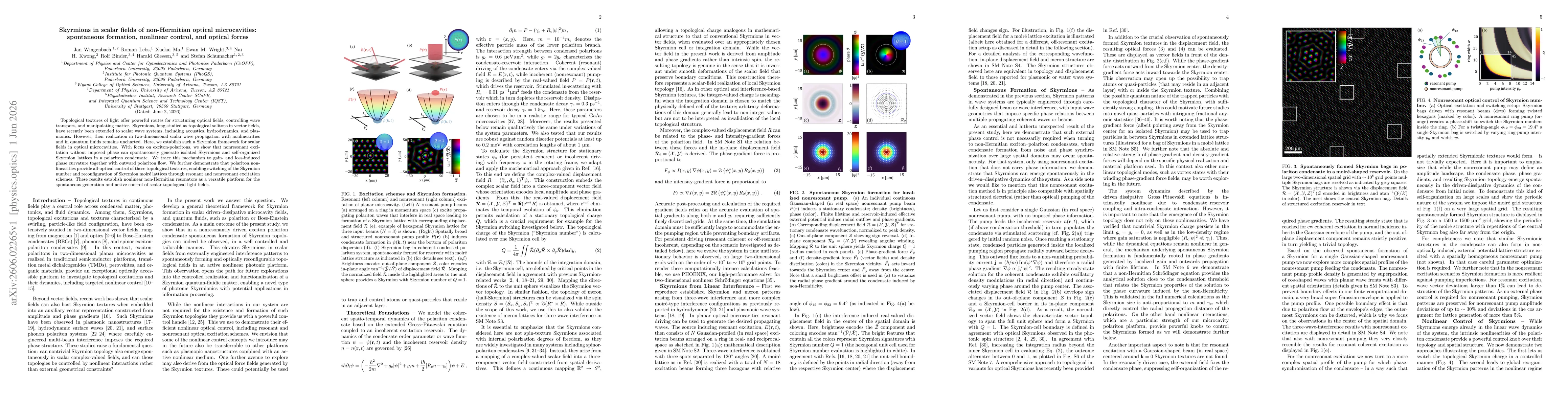 Thumbnail for Skyrmions in scalar fields of non-Hermitian optical microcavities: spontaneous formation, nonlinear control, and optical forces