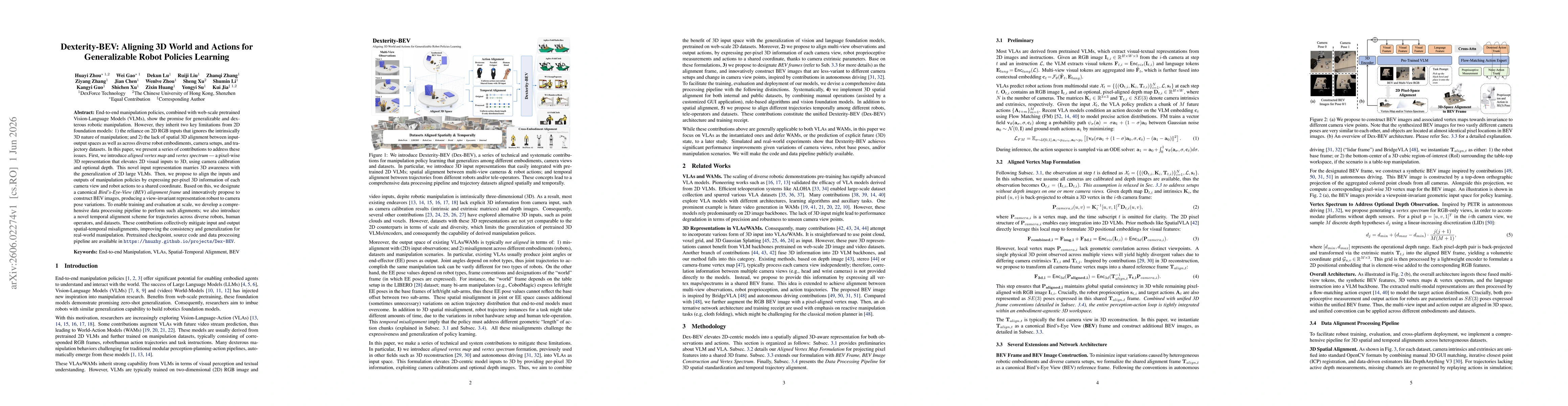 Thumbnail for Dexterity-BEV: Aligning 3D World and Actions for Generalizable Robot Policies Learning