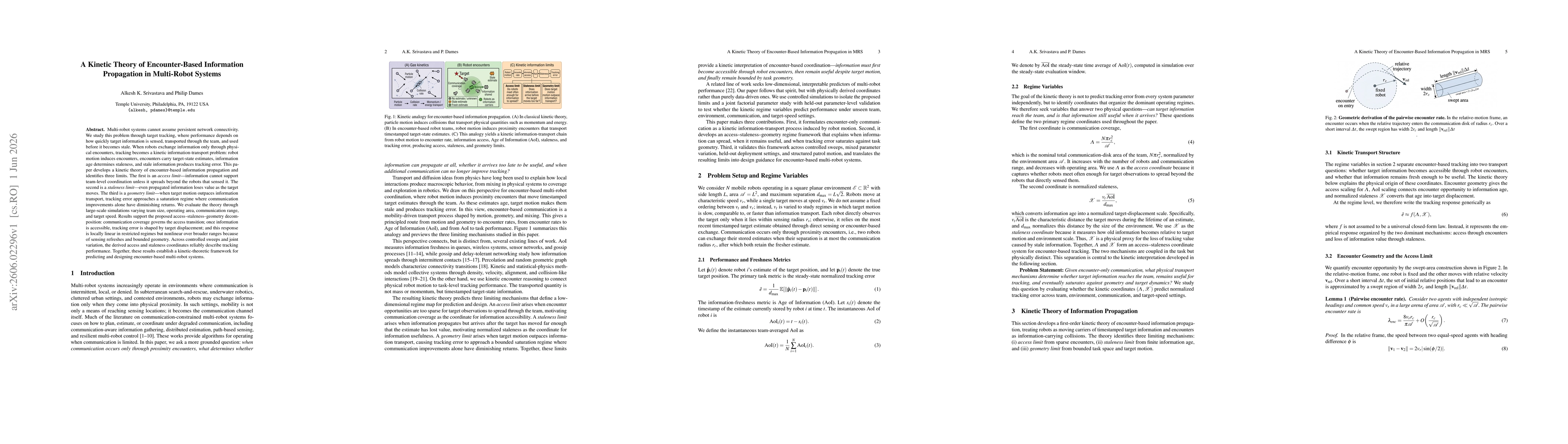 Thumbnail for A Kinetic Theory of Encounter-Based Information Propagation in Multi-Robot Systems