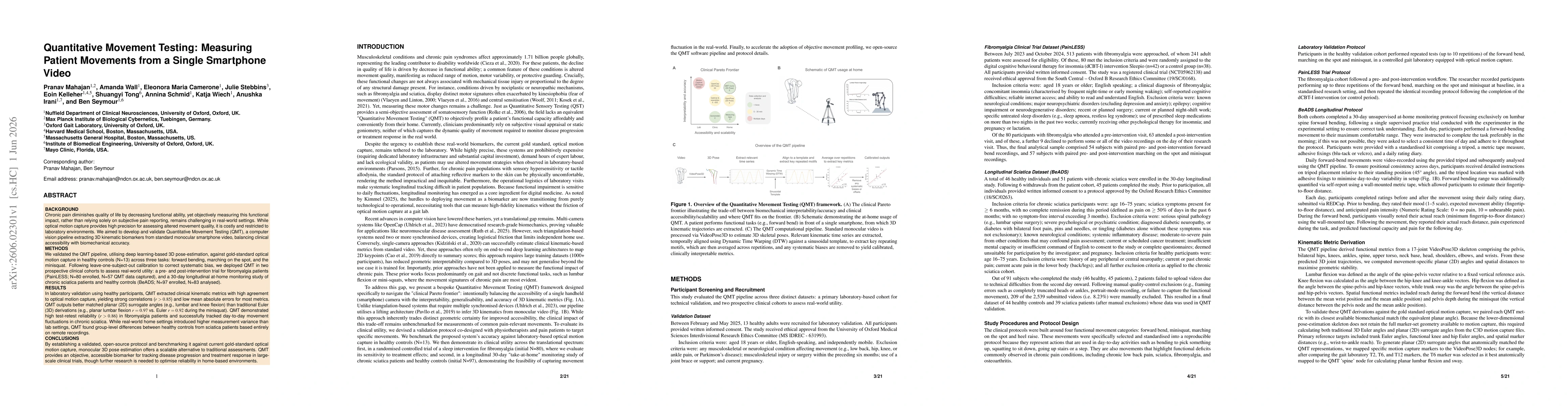 Thumbnail for Quantitative Movement Testing: Measuring Patient Movements from a Single Smartphone Video