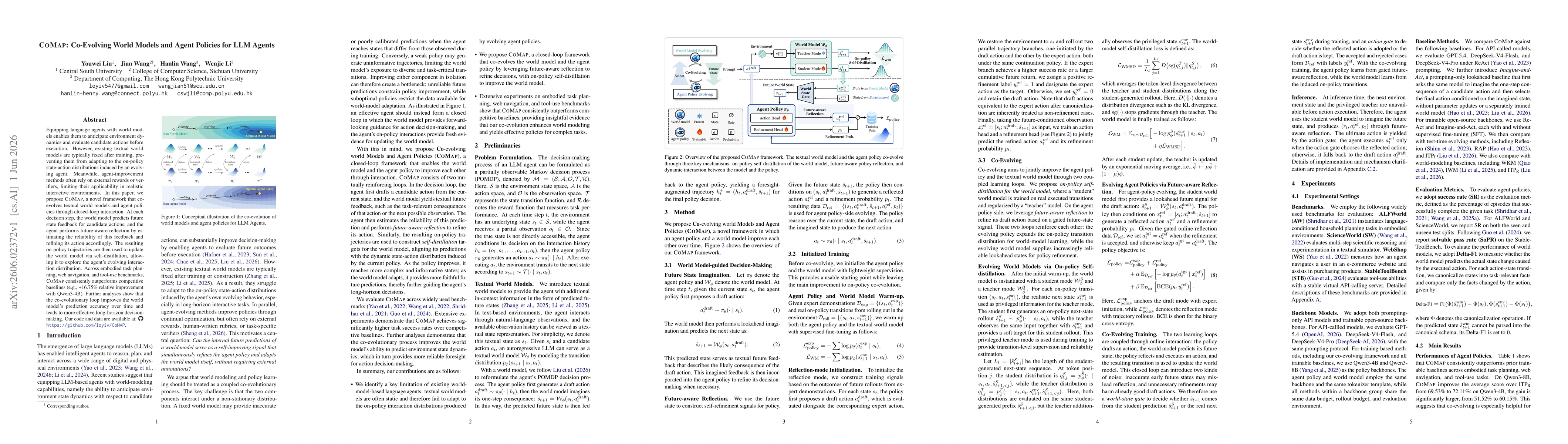 Thumbnail for COMAP: Co-Evolving World Models and Agent Policies for LLM Agents