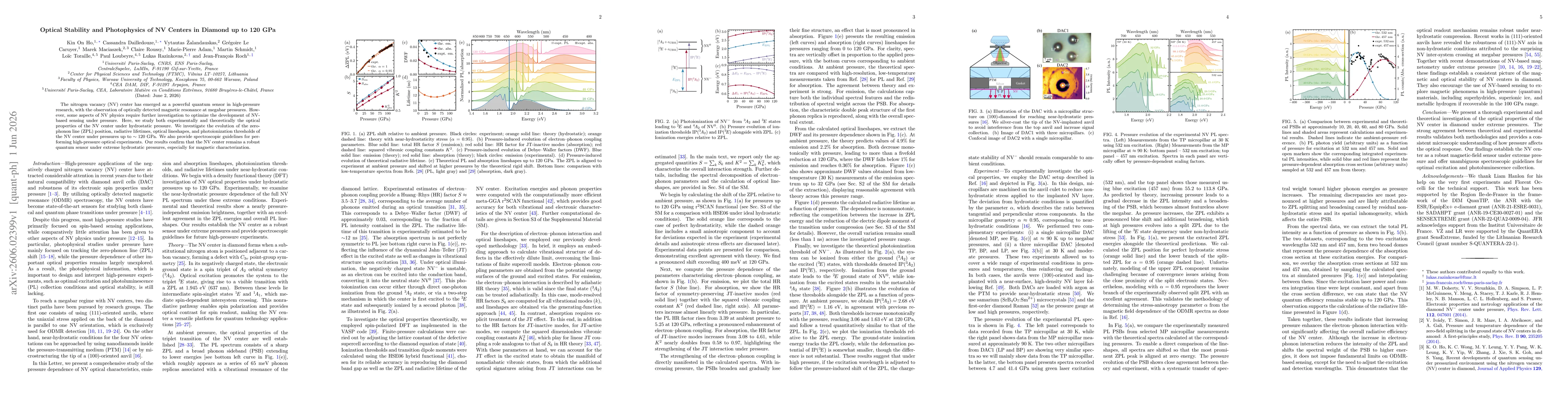 Thumbnail for Optical Stability and Photophysics of NV Centers in Diamond up to 120 GPa