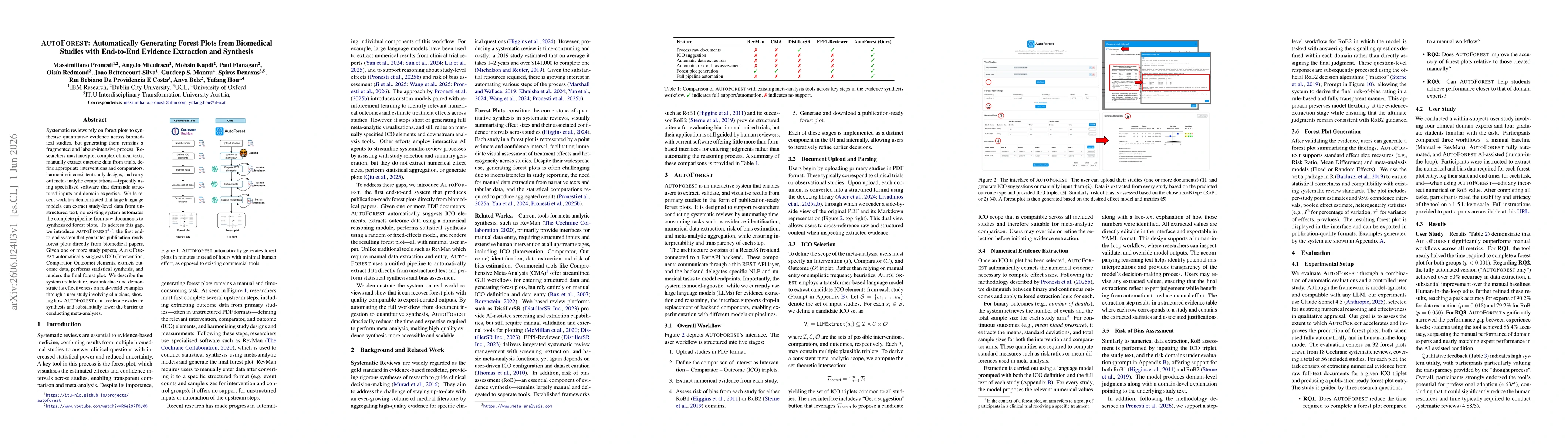 Thumbnail for AutoForest: Automatically Generating Forest Plots from Biomedical Studies with End-to-End Evidence Extraction and Synthesis