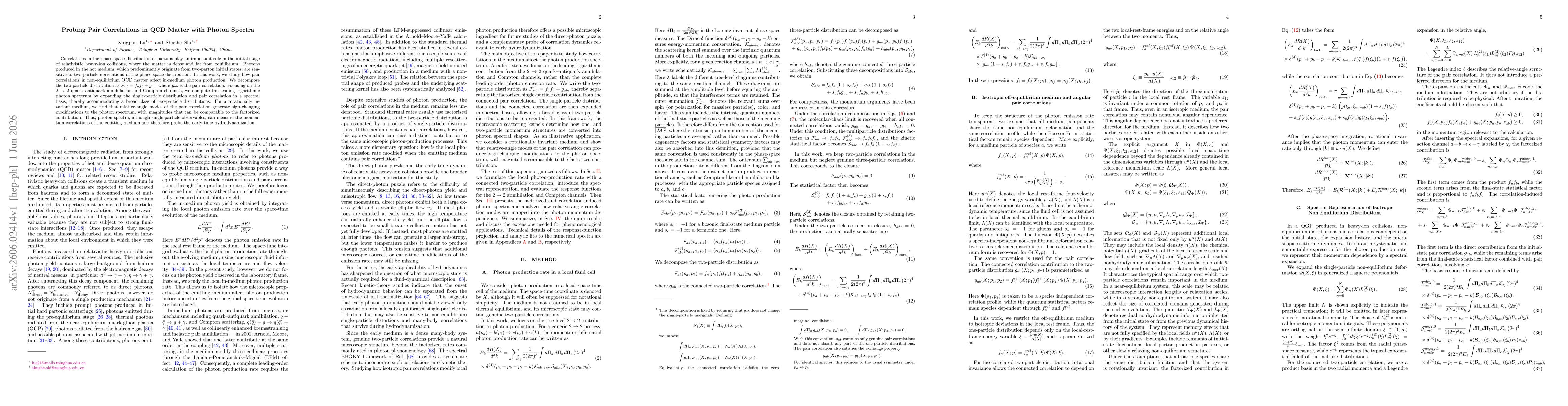 Thumbnail for Probing Pair Correlations in QCD Matter with Photon Spectra