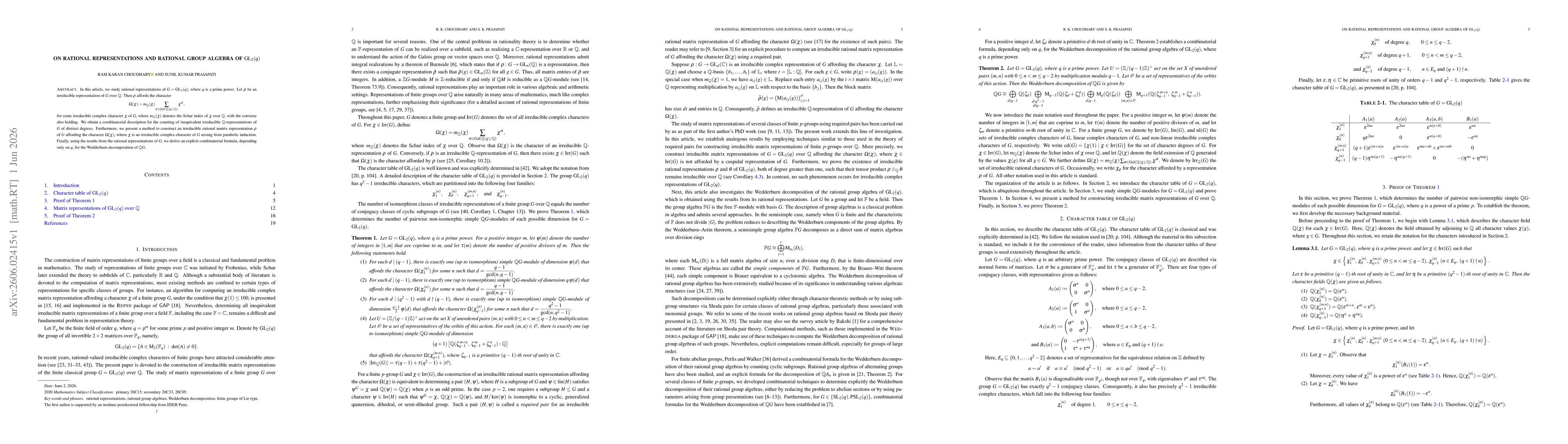 Thumbnail for On rational representations and rational group algebra of $\operatorname{GL}_2(q)$