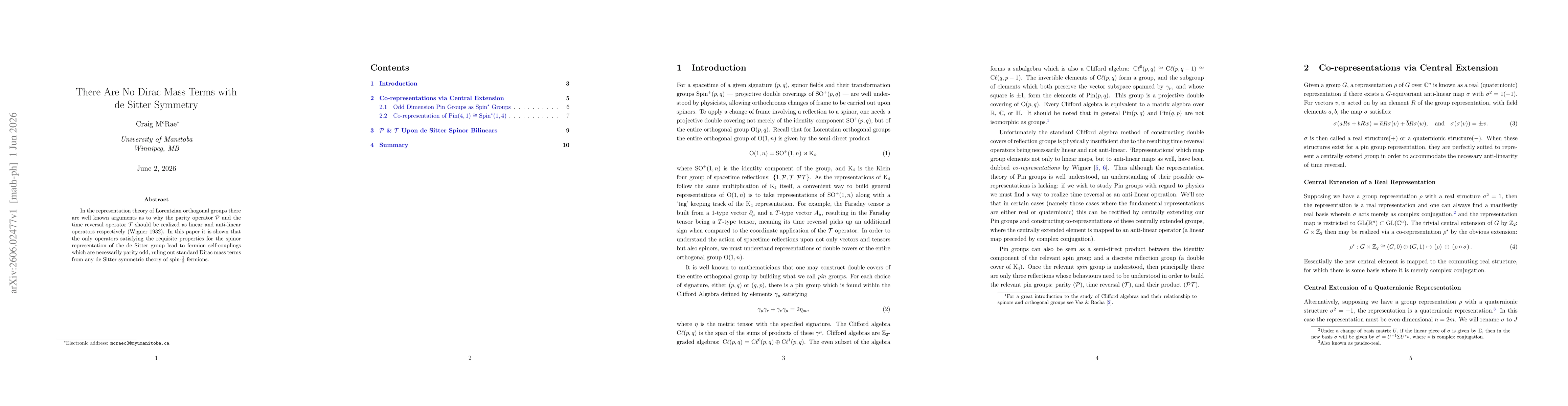 Thumbnail for There Are No Dirac Mass Terms with de Sitter Symmetry