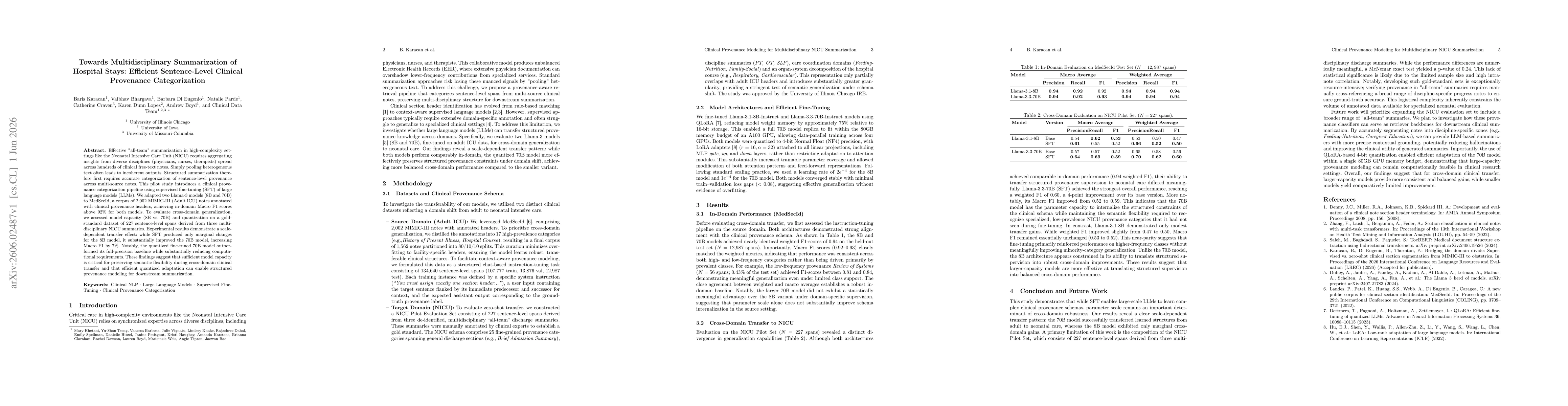 Thumbnail for Towards Multidisciplinary Summarization of Hospital Stays: Efficient Sentence-Level Clinical Provenance Categorization