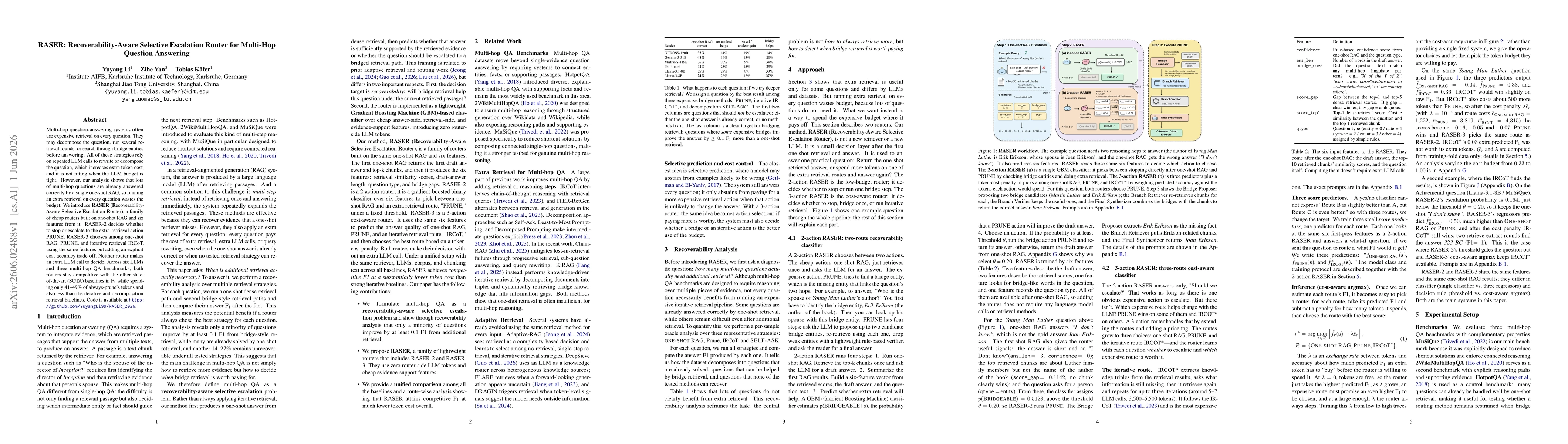 Thumbnail for RASER: Recoverability-Aware Selective Escalation Router for Multi-Hop Question Answering