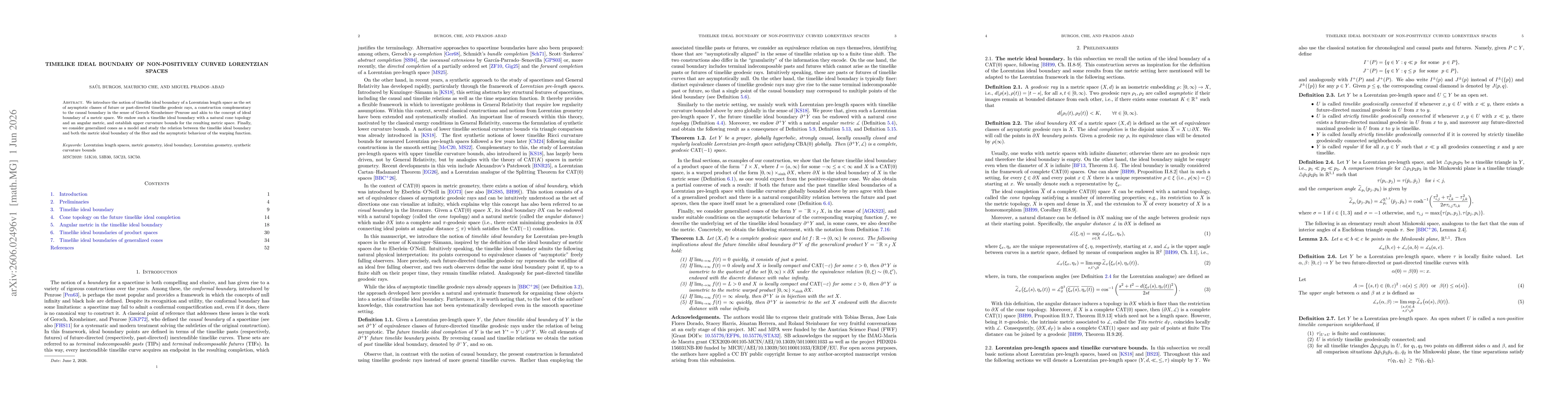 Thumbnail for Timelike ideal boundary of non-positively curved Lorentzian spaces
