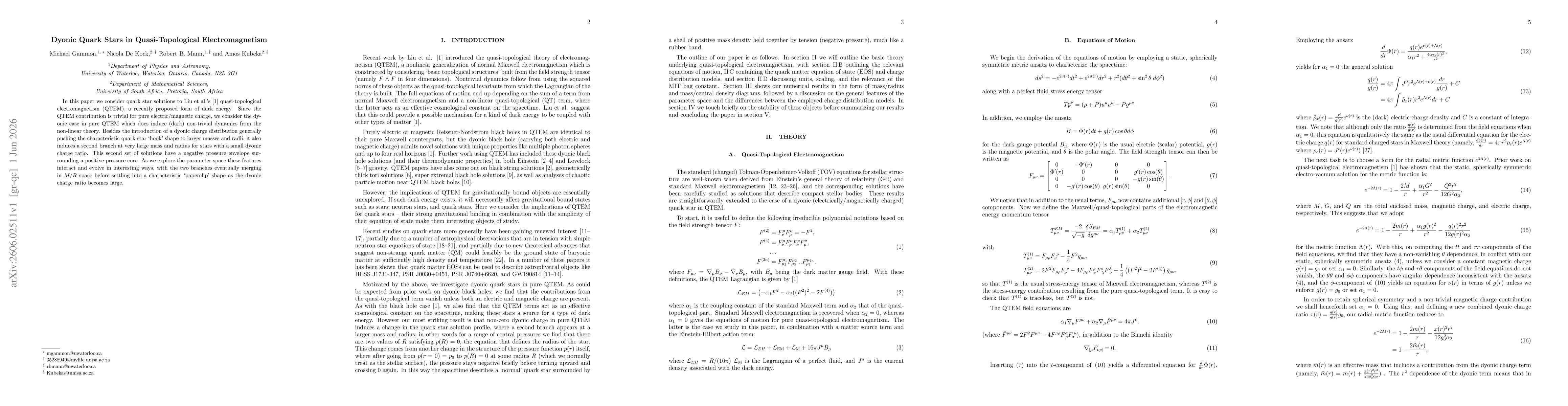 Thumbnail for Dyonic Quark Stars in Quasi-Topological Electromagnetism