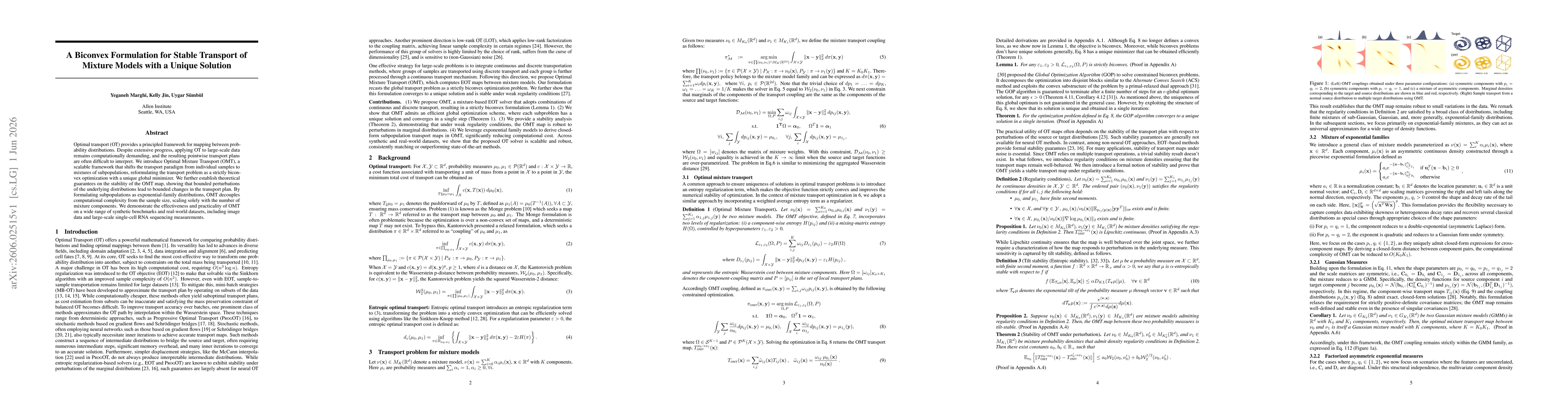 Thumbnail for A Biconvex Formulation for Stable Transport of Mixture Models with a Unique Solution