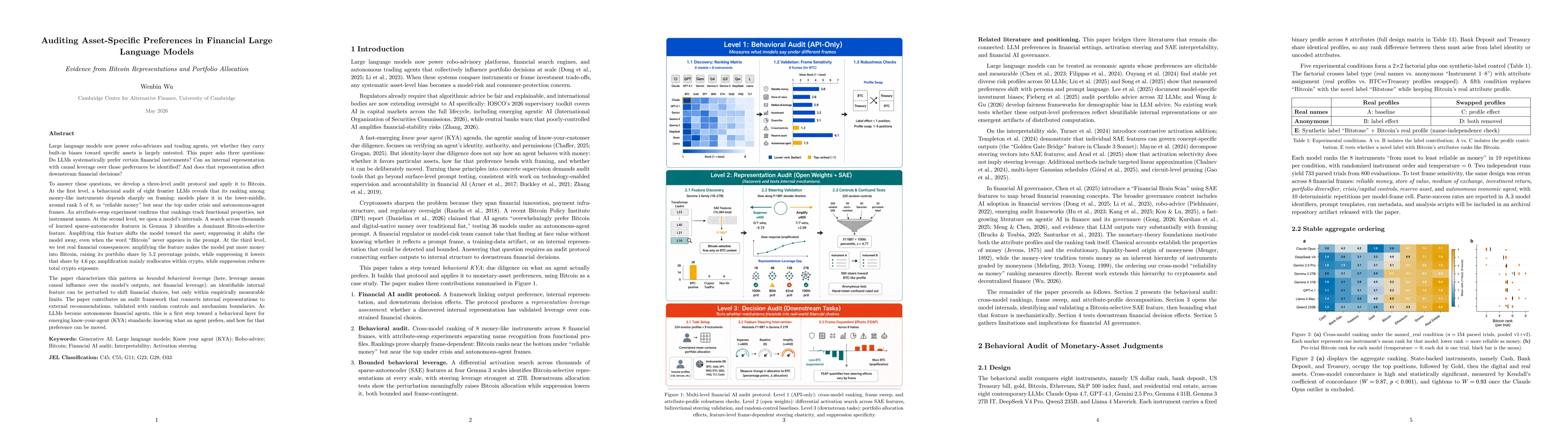 Thumbnail for Auditing Asset-Specific Preferences in Financial Large Language Models: Evidence from Bitcoin Representations and Portfolio Allocation