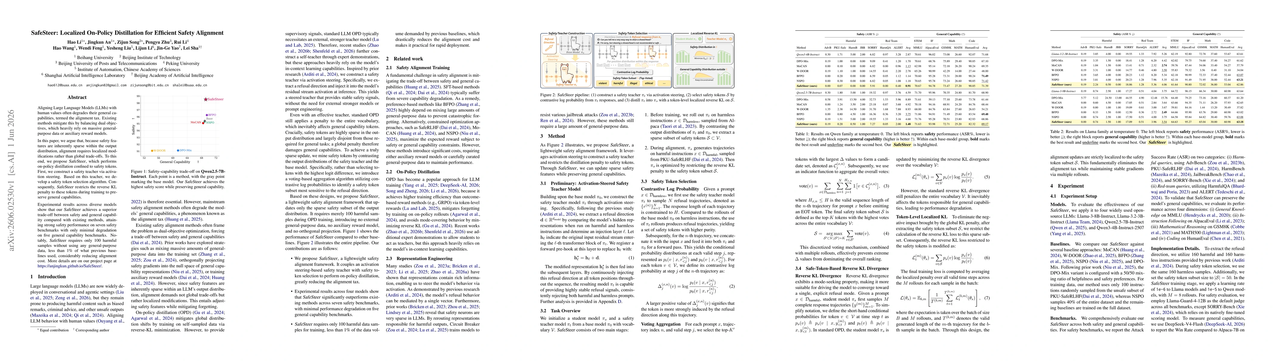 Thumbnail for SafeSteer: Localized On-Policy Distillation for Efficient Safety Alignment