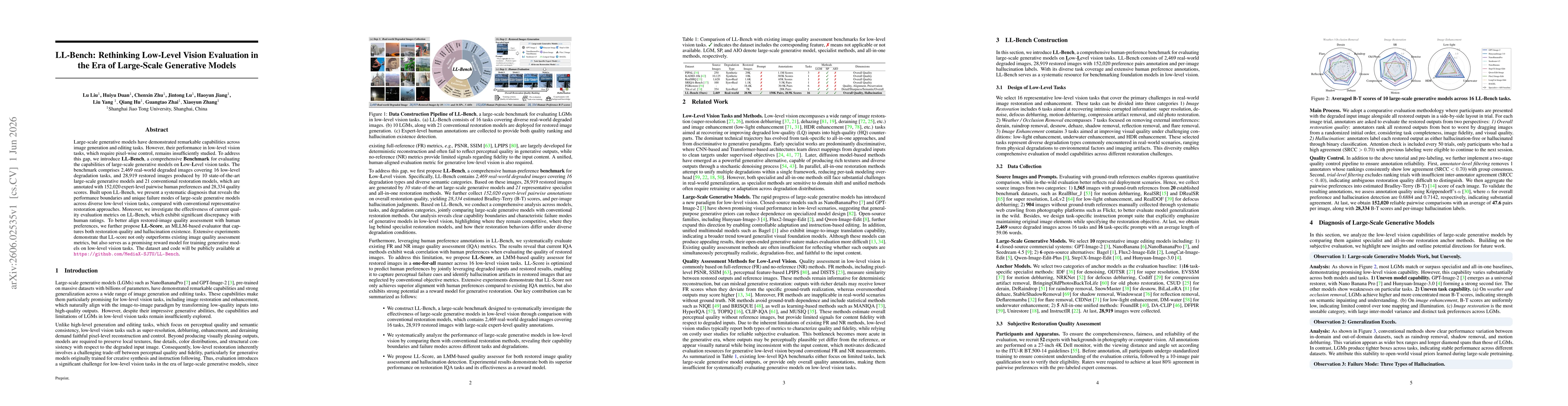 Thumbnail for LL-Bench: Rethinking Low-Level Vision Evaluation in the Era of Large-Scale Generative Models