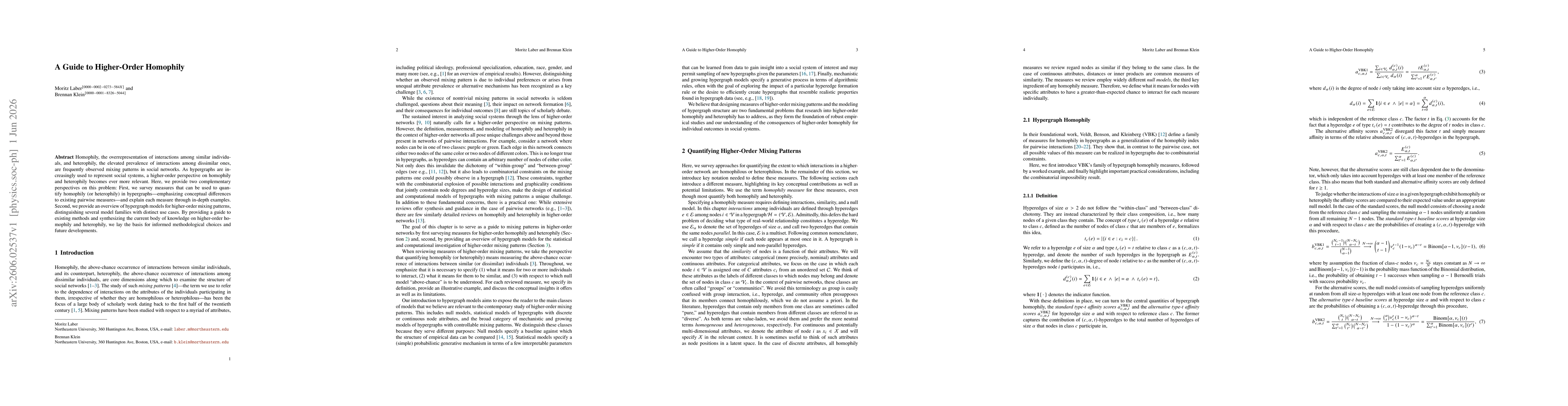Thumbnail for A Guide to Higher-Order Homophily