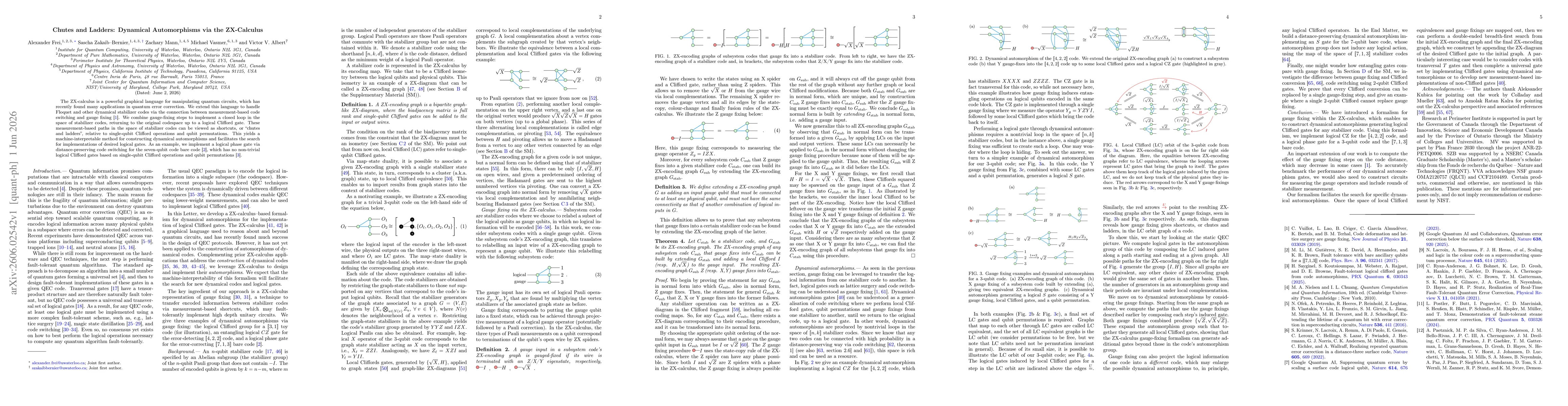 Thumbnail for Chutes and Ladders: Dynamical Automorphisms via the ZX-Calculus