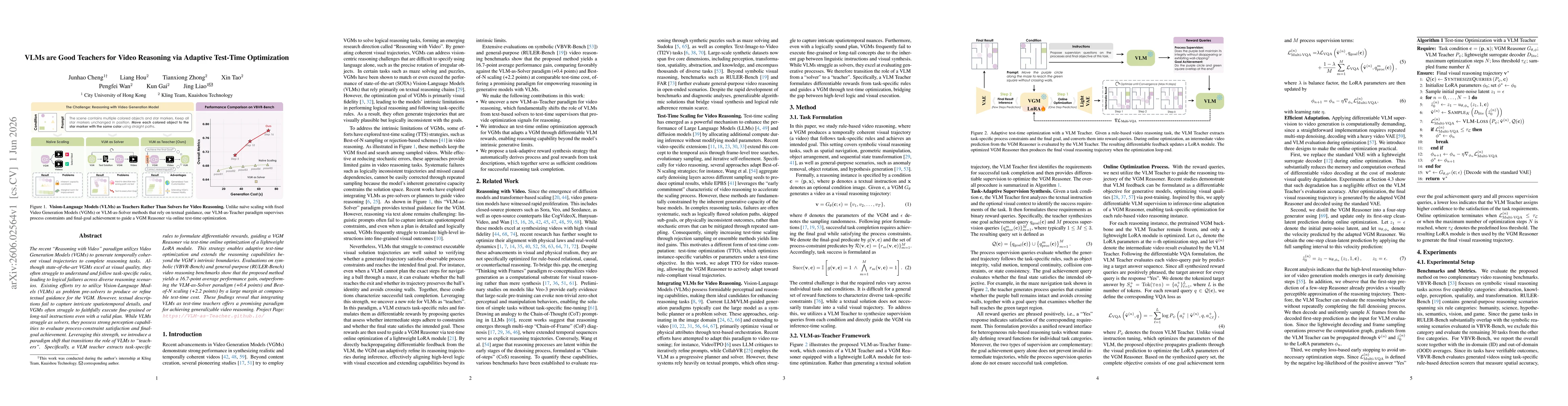 Thumbnail for VLMs are Good Teachers for Video Reasoning via Adaptive Test-Time Optimization