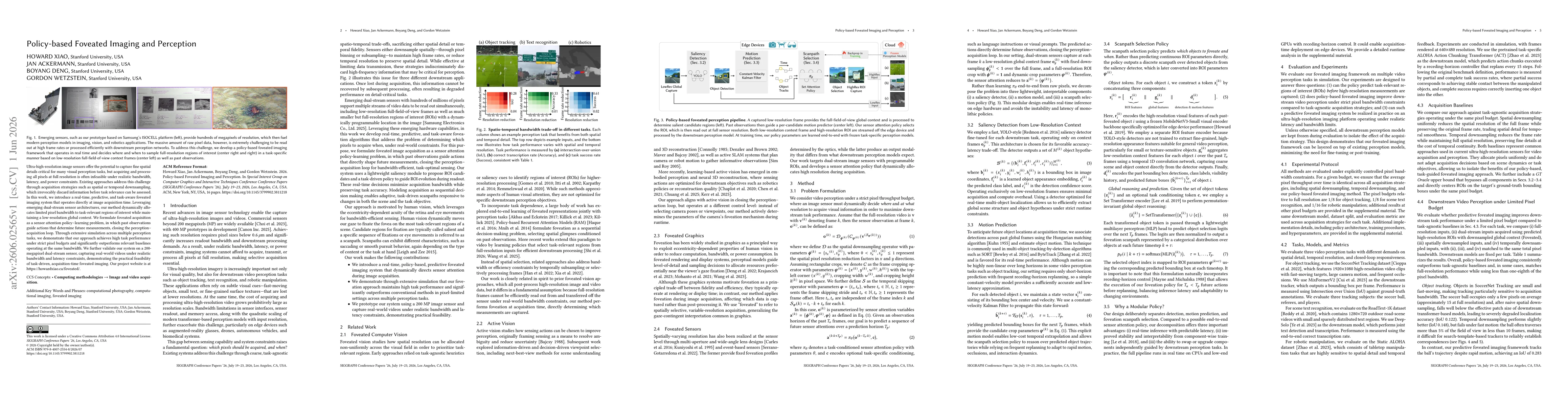 Thumbnail for Policy-based Foveated Imaging and Perception