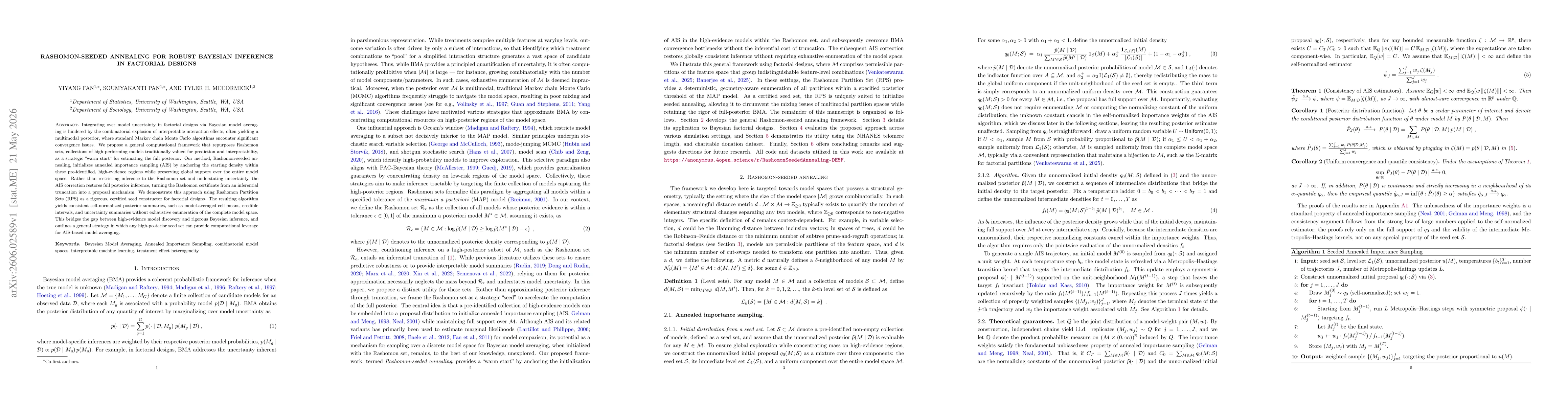 Thumbnail for Rashomon-Seeded Annealing for Robust Bayesian Inference in Factorial Designs