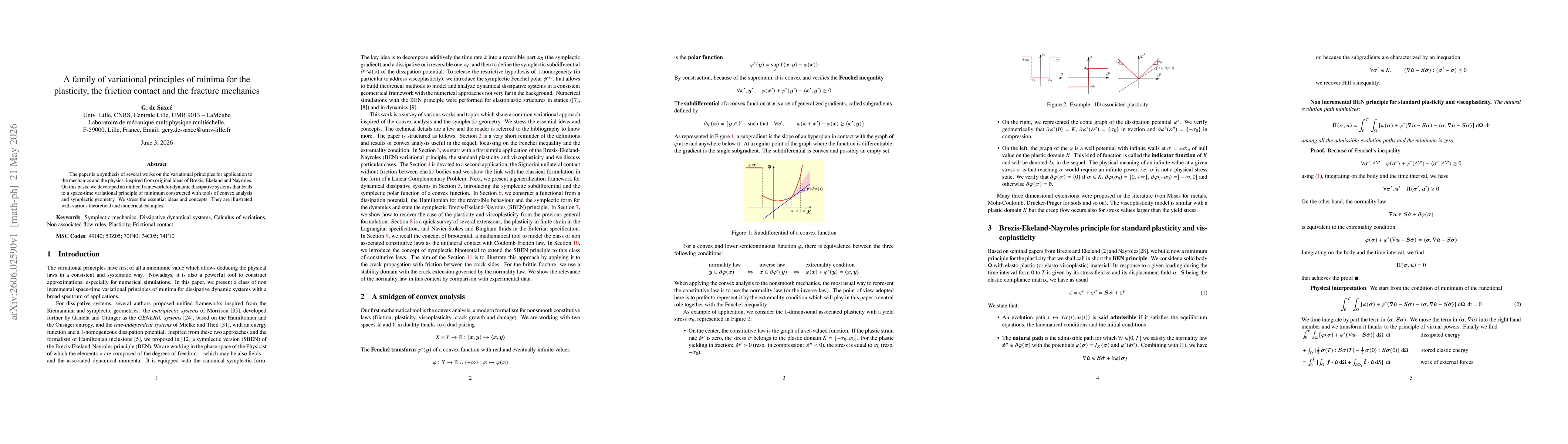 Thumbnail for A family of variational principles of minima for the plasticity, the friction contact and the fracture mechanics