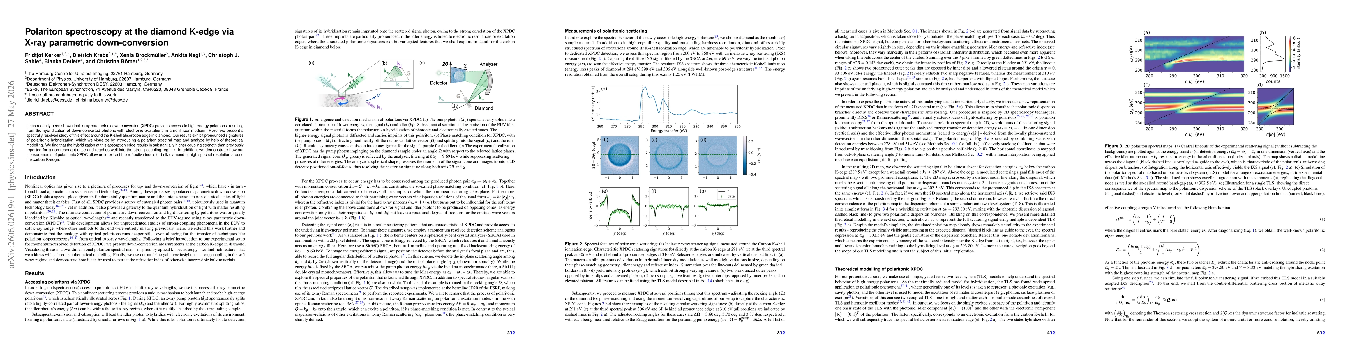 Thumbnail for Polariton spectroscopy at the diamond K-edge via X-ray parametric down-conversion