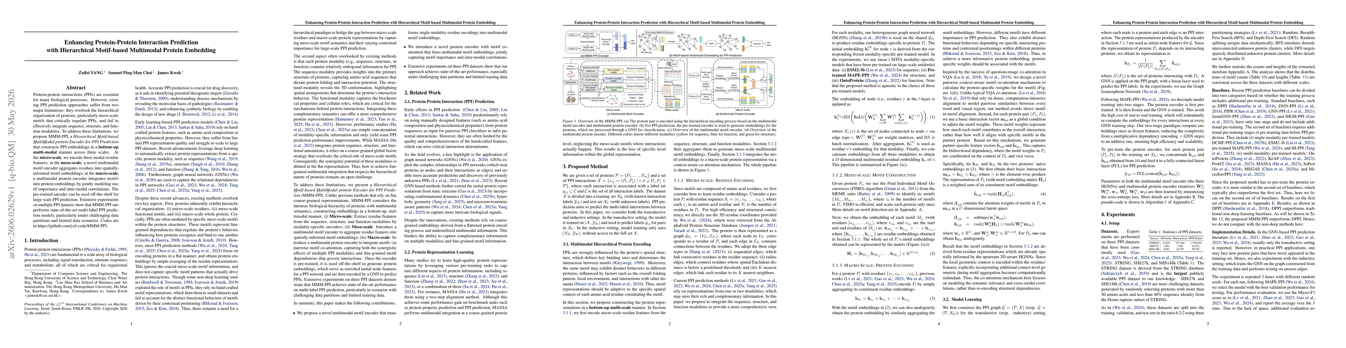 Thumbnail for Enhancing Protein-Protein Interaction Prediction with Hierarchical Motif-based Multimodal Protein Embedding