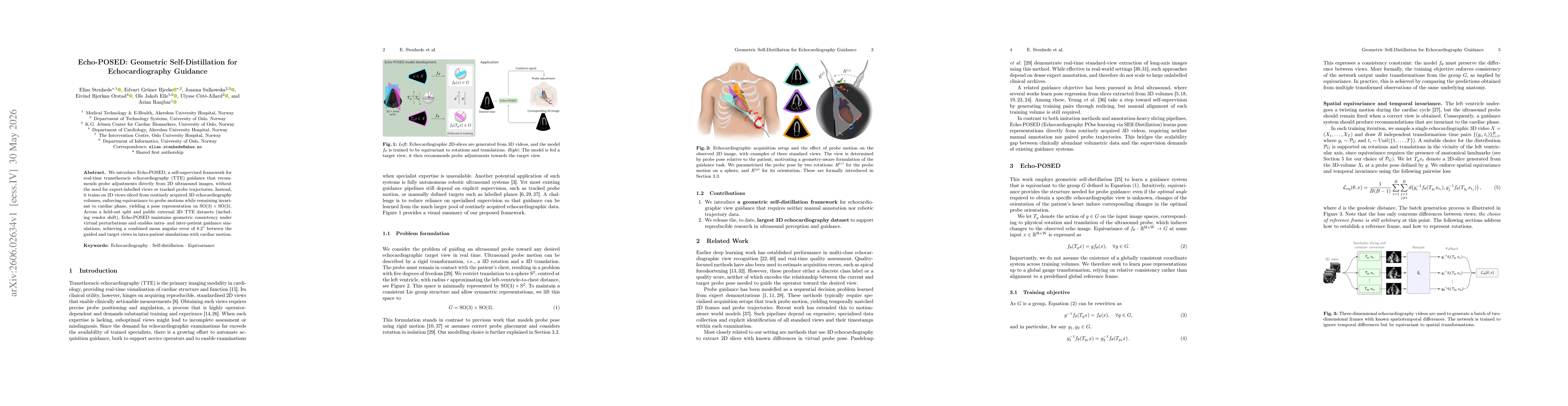 Thumbnail for Echo-POSED: Geometric Self-Distillation for Echocardiography Guidance