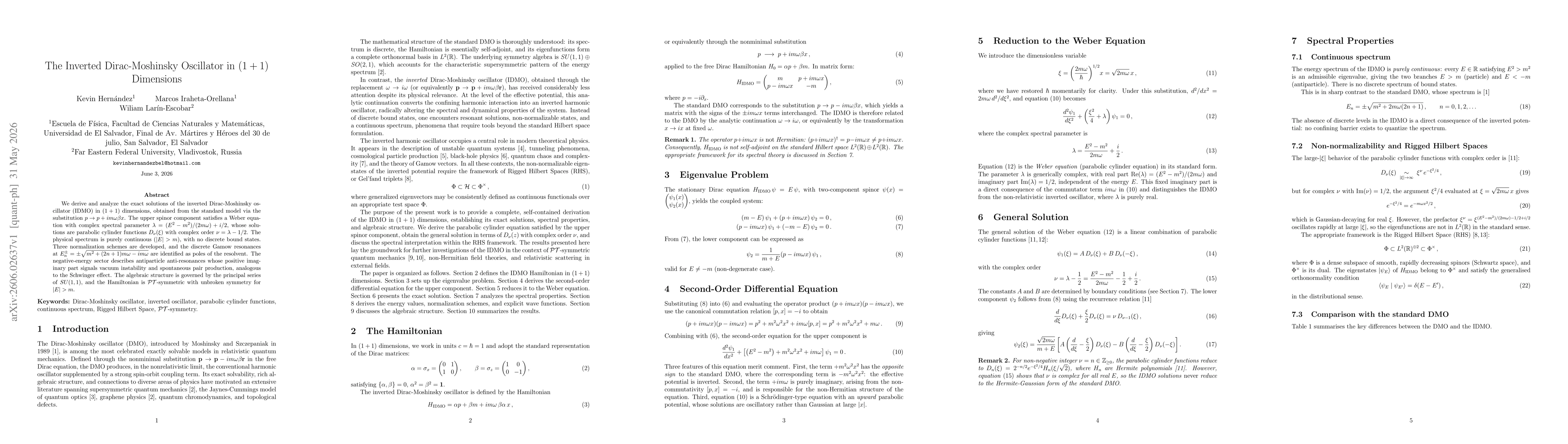 Thumbnail for The Inverted Dirac-Moshinsky Oscillator in $(1+1)$ Dimensions