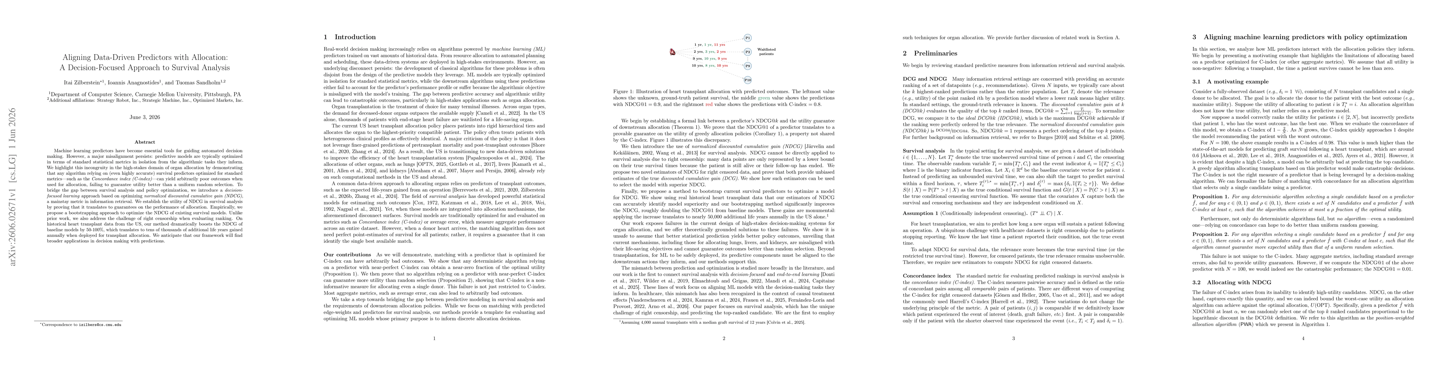 Thumbnail for Aligning Data-Driven Predictors with Allocation: A Decision-Focused Approach to Survival Analysis
