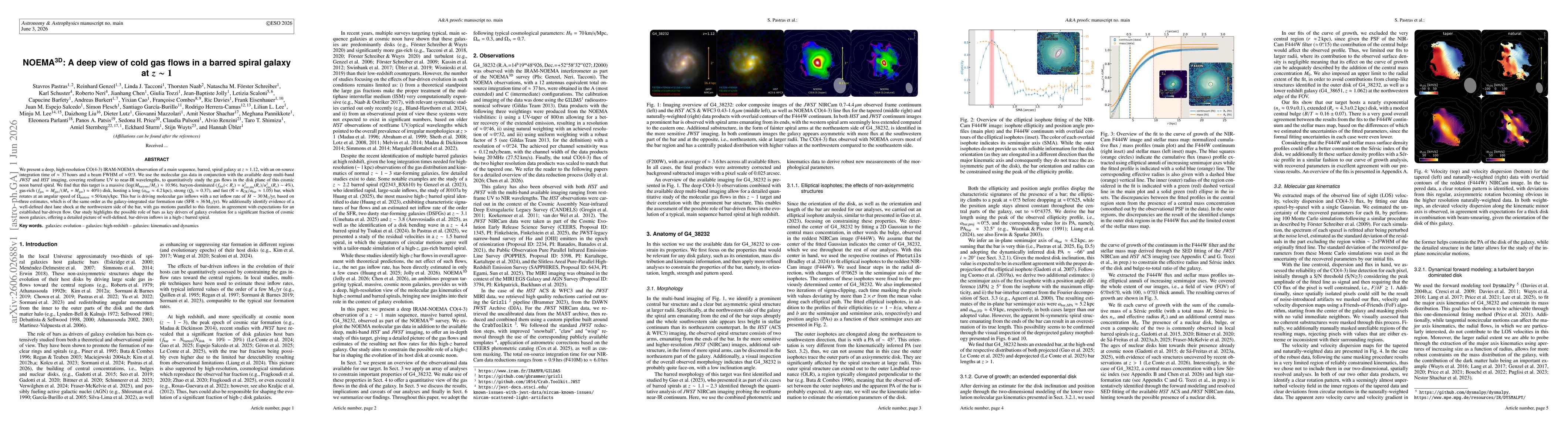 Thumbnail for NOEMA$^\rm{3D}$: A deep view of cold gas flows in a barred spiral galaxy at $z\sim1$