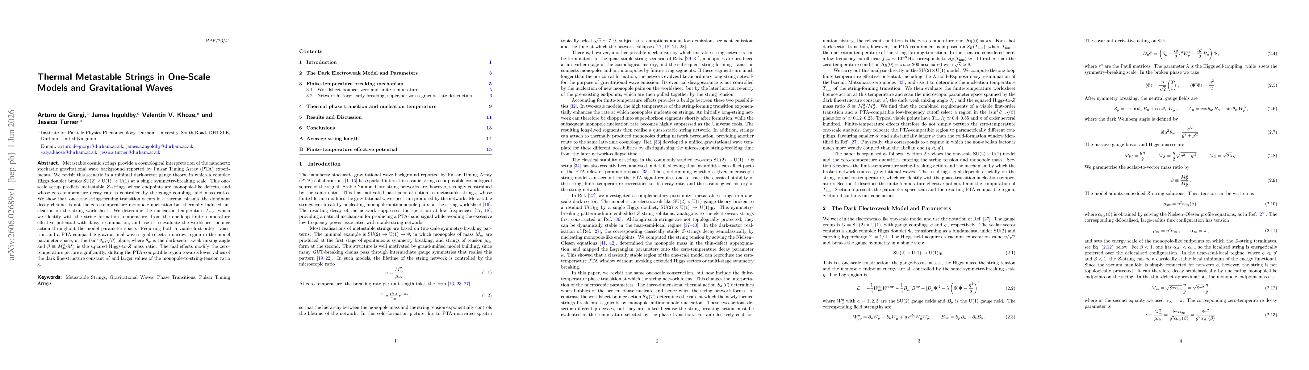 Thumbnail for Thermal Metastable Strings in One-Scale Models and Gravitational Waves