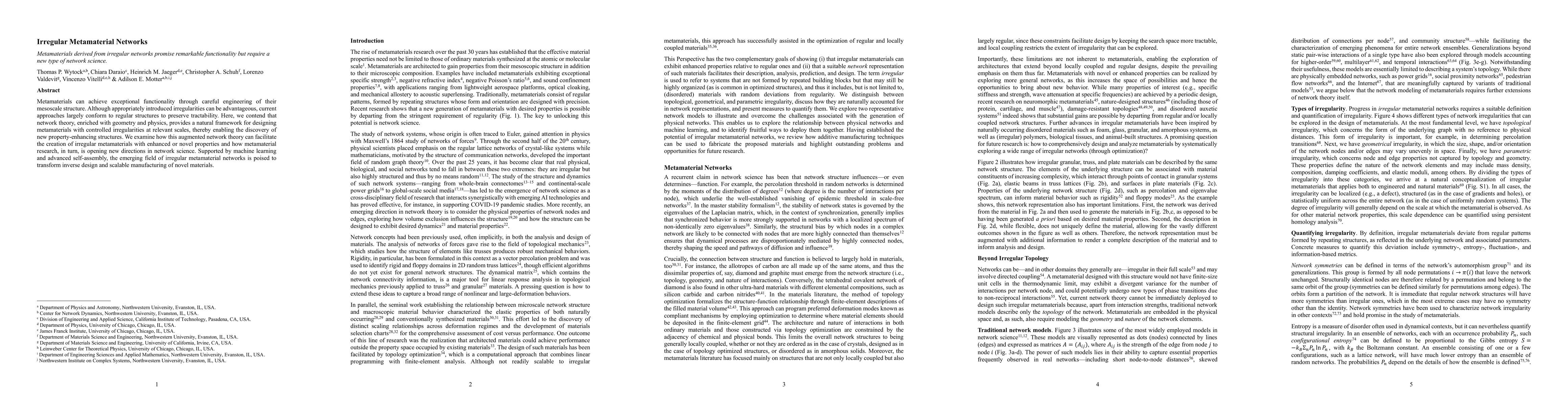Thumbnail for Irregular Metamaterial Networks