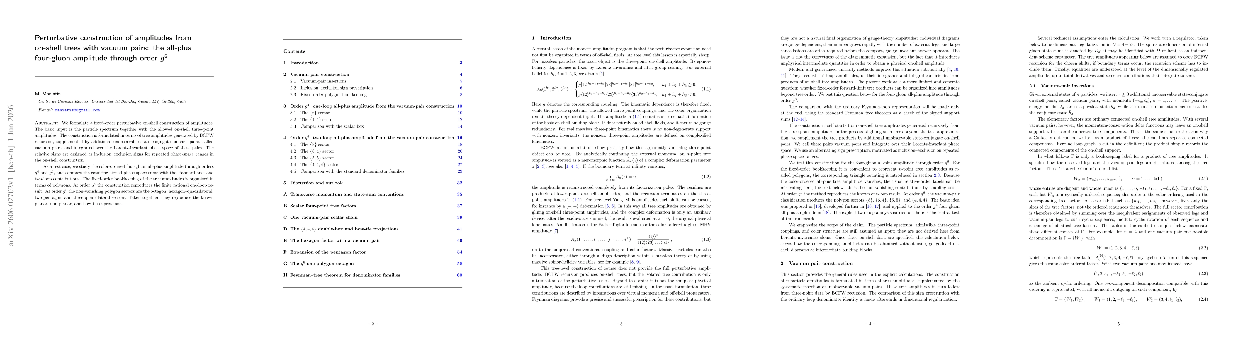 Thumbnail for Perturbative construction of amplitudes from on-shell trees with vacuum pairs: the all-plus four-gluon amplitude through order $\boldsymbol{g}^{\boldsymbol{6}}$