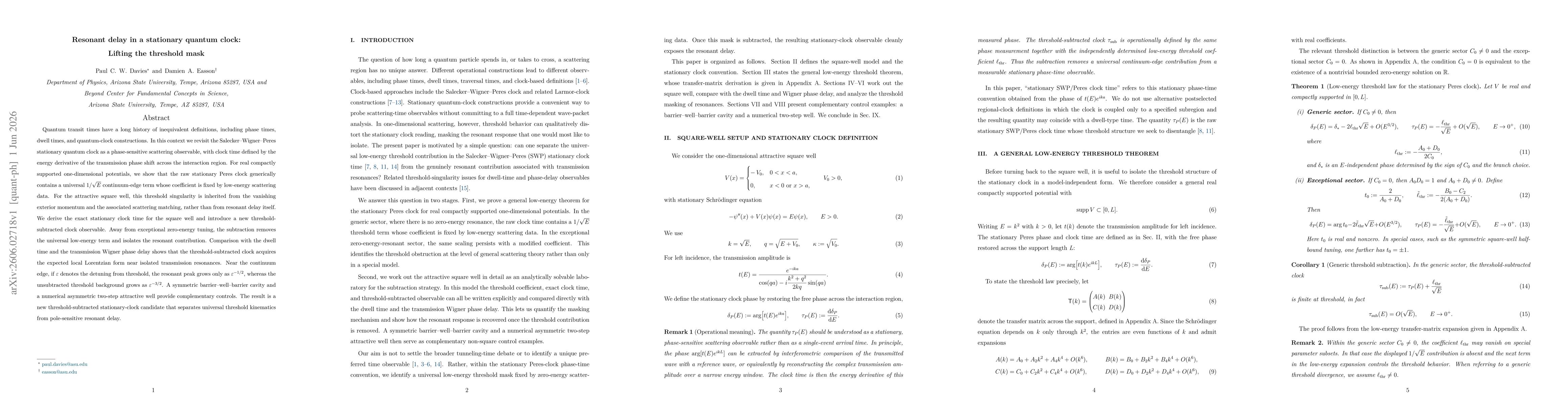 Thumbnail for Resonant delay in a stationary quantum clock: Lifting the threshold mask