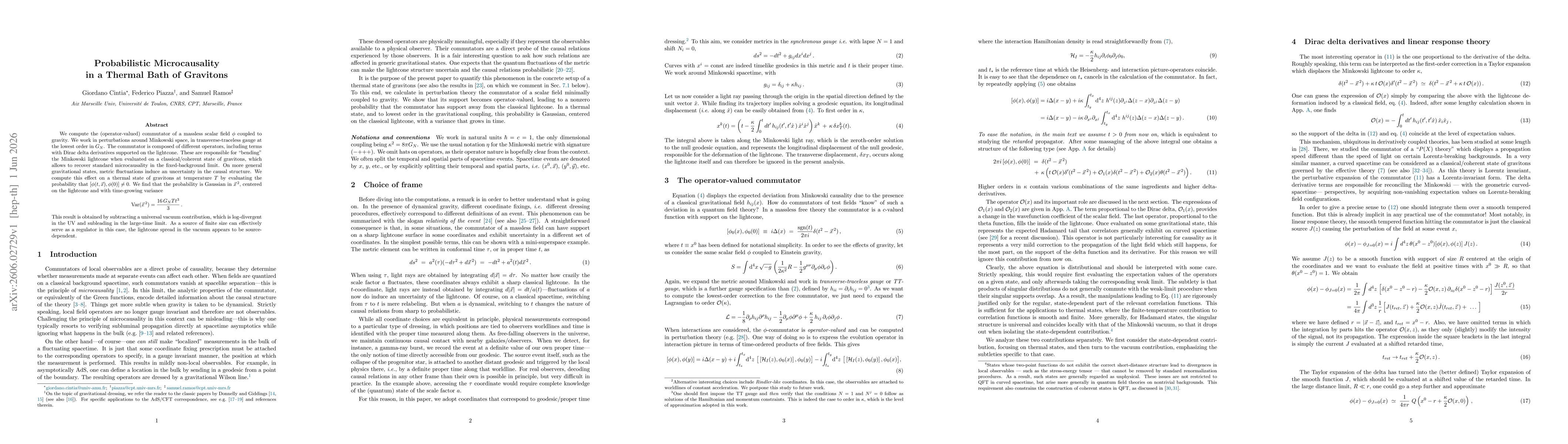 Thumbnail for Probabilistic Microcausality in a Thermal Bath of Gravitons