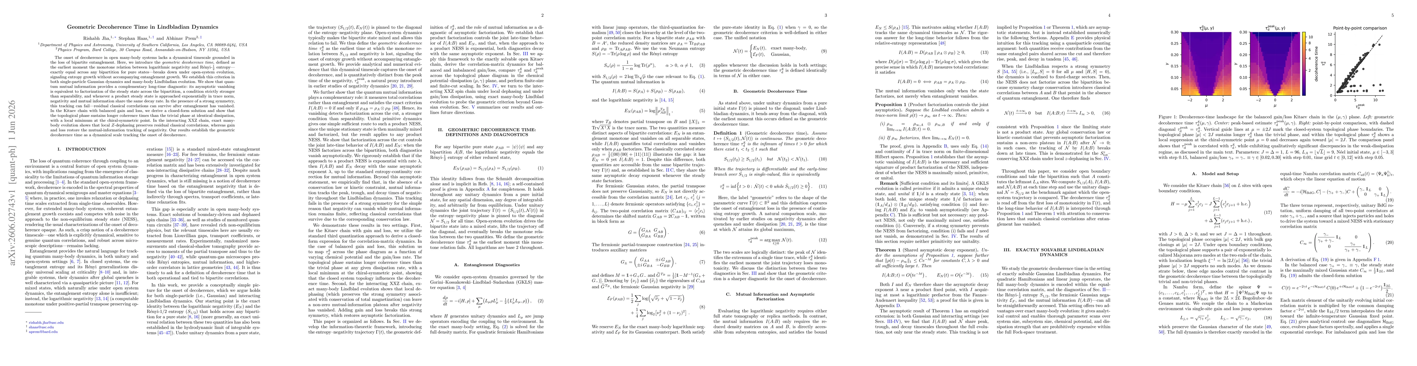 Thumbnail for Geometric Decoherence Time in Lindbladian Dynamics