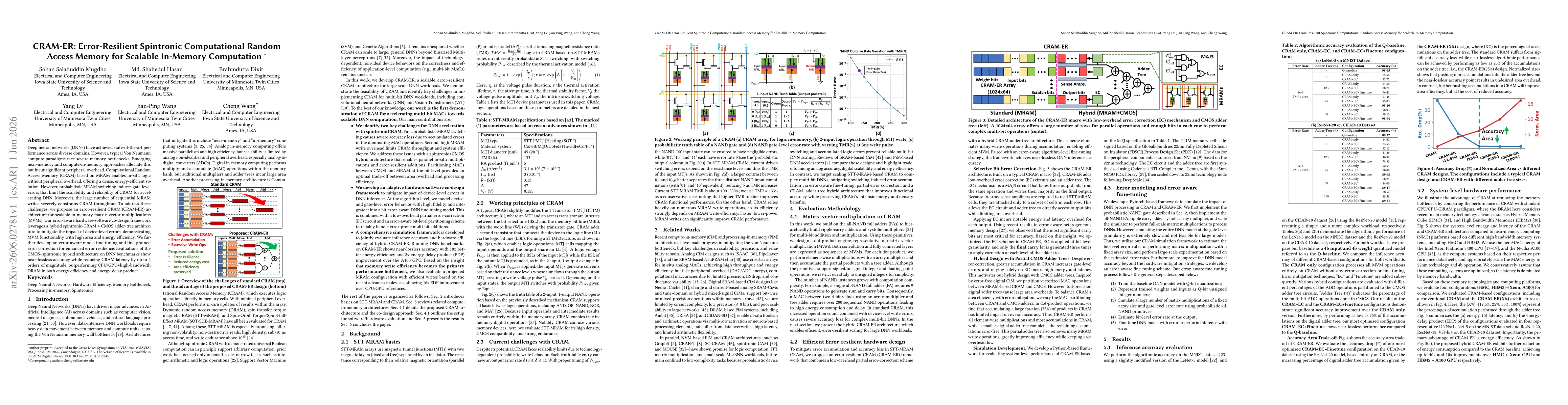 Thumbnail for CRAM-ER: Error-Resilient Spintronic Computational Random Access Memory for Scalable In-Memory Computation
