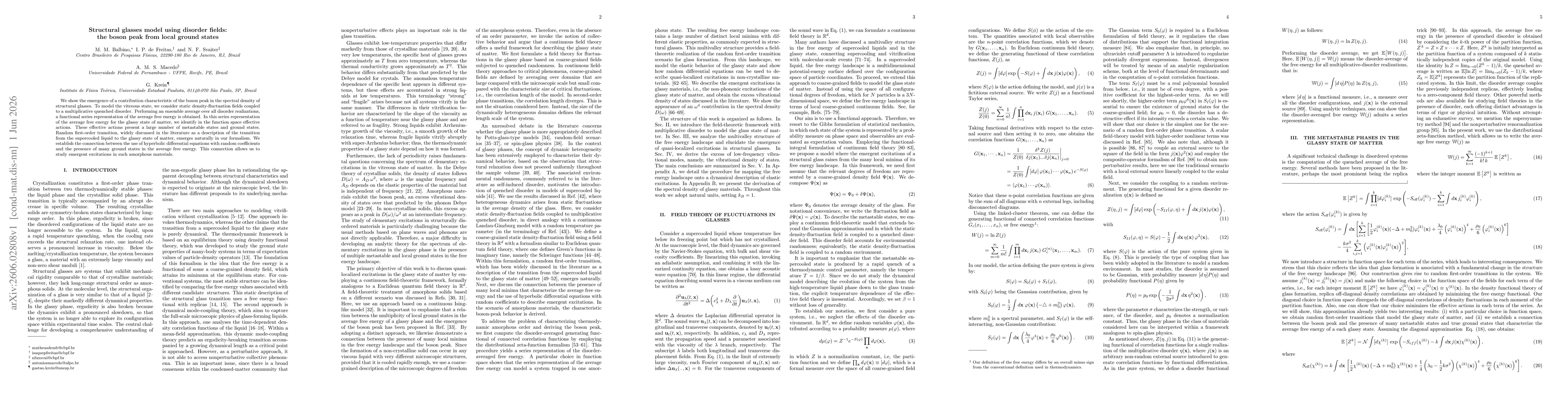 Thumbnail for Structural glasses model using disorder fields: the boson peak from local ground states