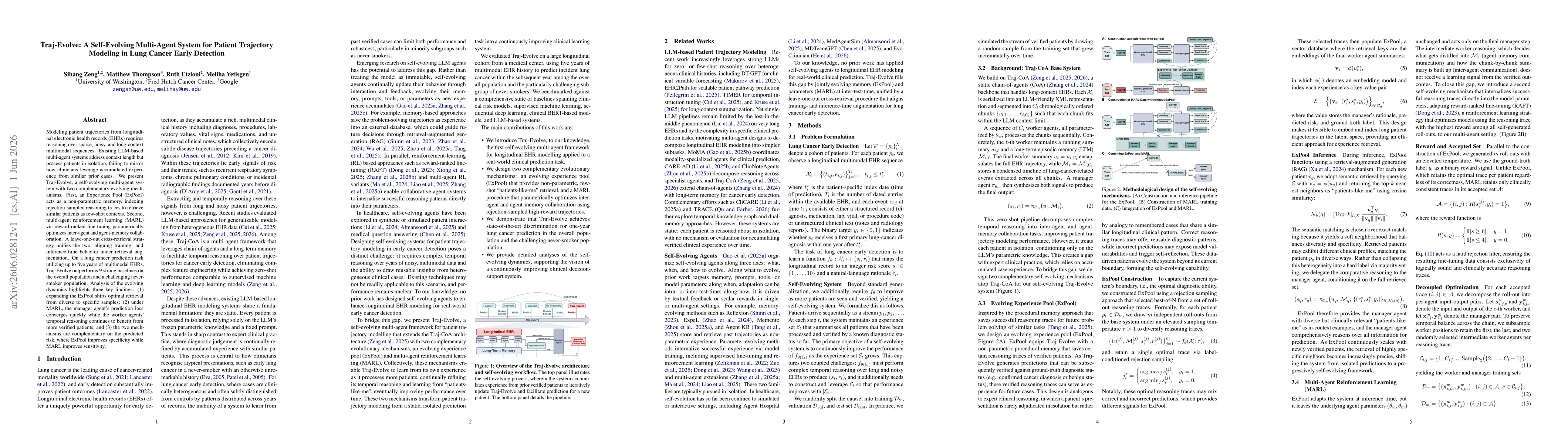 Thumbnail for Traj-Evolve: A Self-Evolving Multi-Agent System for Patient Trajectory Modeling in Lung Cancer Early Detection