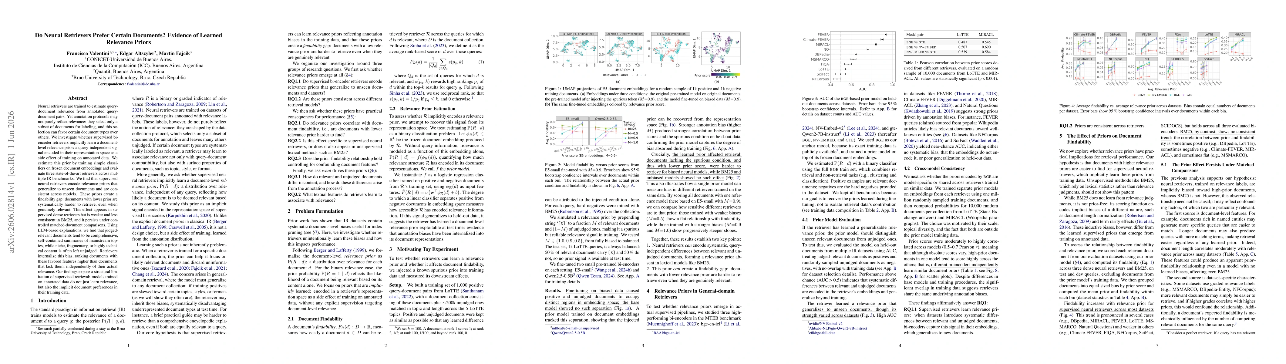 Thumbnail for Do Neural Retrievers Prefer Certain Documents? Evidence of Learned Relevance Priors