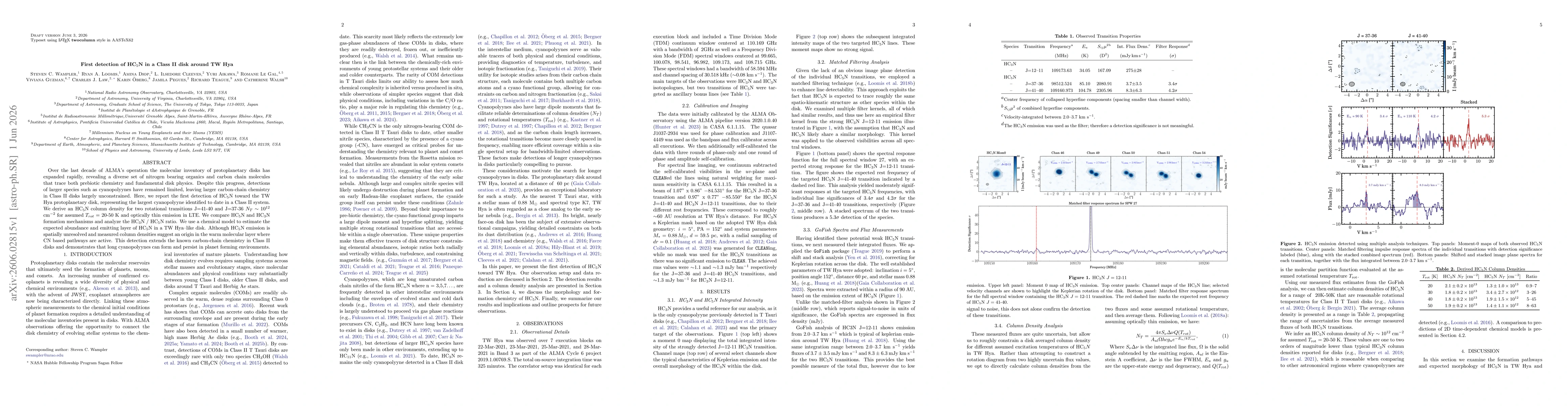 Thumbnail for First Detection of HC5N in a Class II Disk around TW Hya