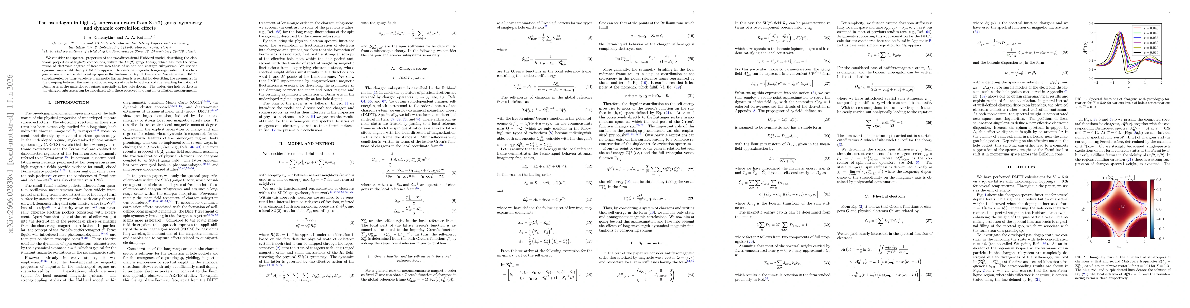 Thumbnail for The pseudogap in high-$T_c$ superconductors from SU(2) gauge symmetry and dynamic correlation effects