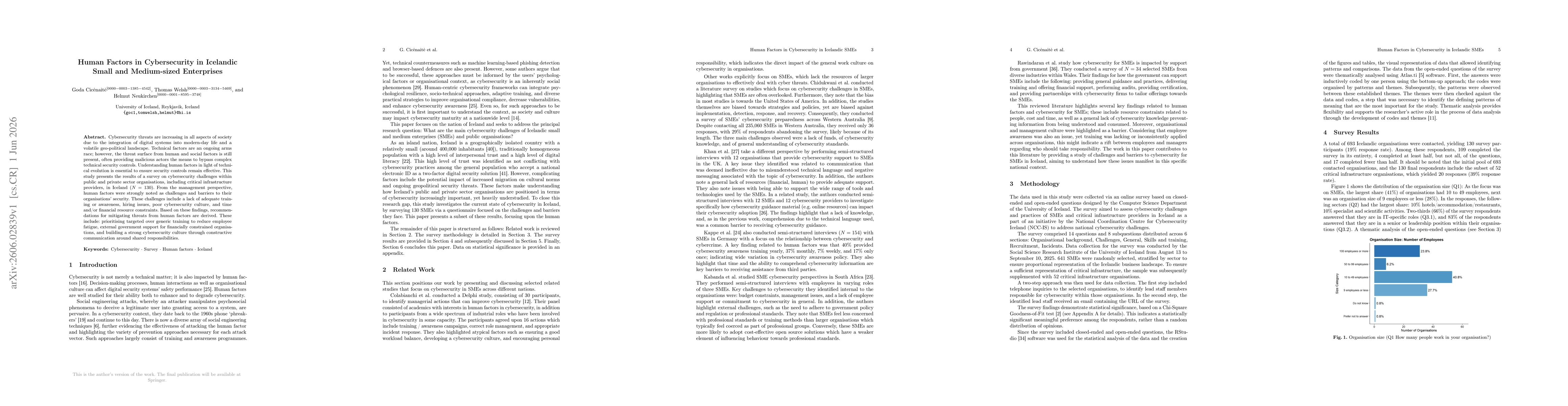 Thumbnail for Human Factors in Cybersecurity in Icelandic Small and Medium-sized Enterprises