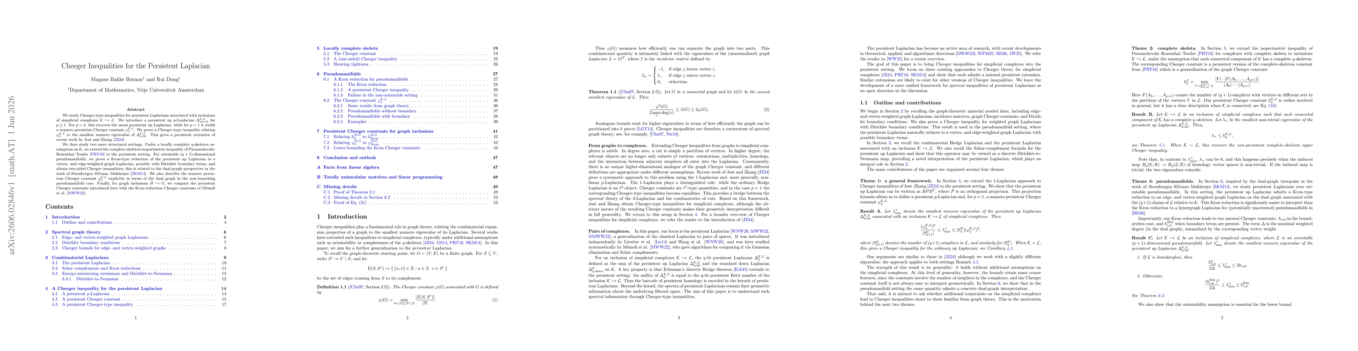 Thumbnail for Cheeger Inequalities for the Persistent Laplacian