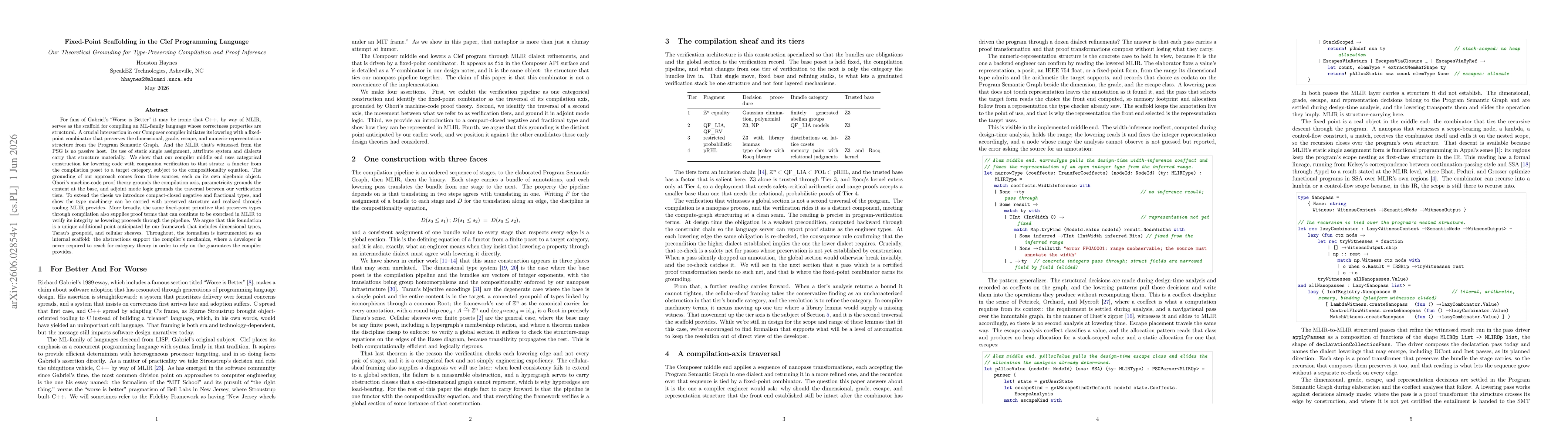 Thumbnail for Fixed-Point Scaffolding in the Clef Programming Language