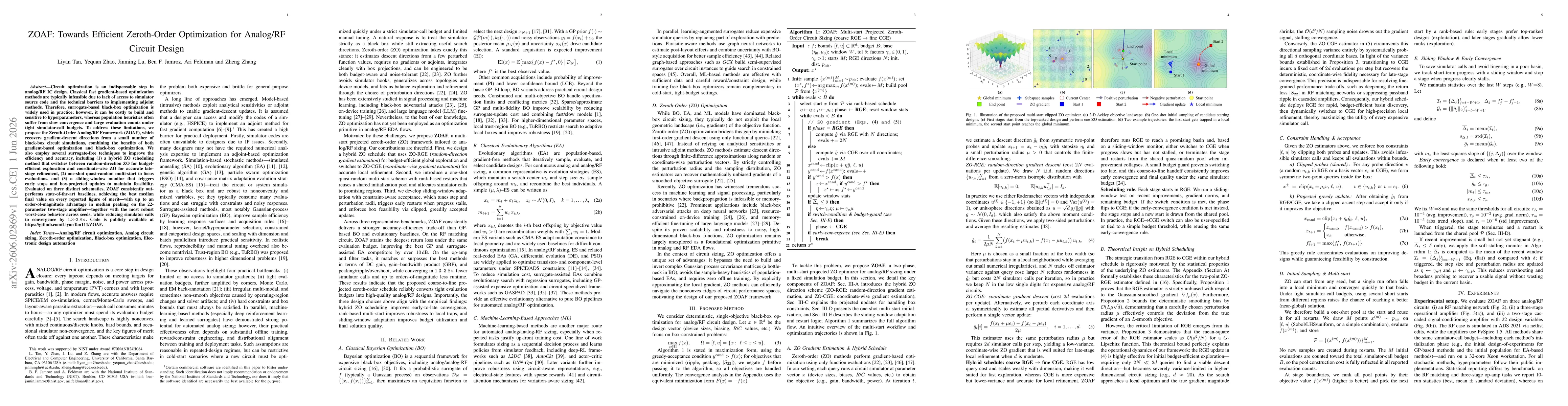 Thumbnail for ZOAF: Towards Efficient Zeroth-Order Optimization for Analog/RF Circuit Design