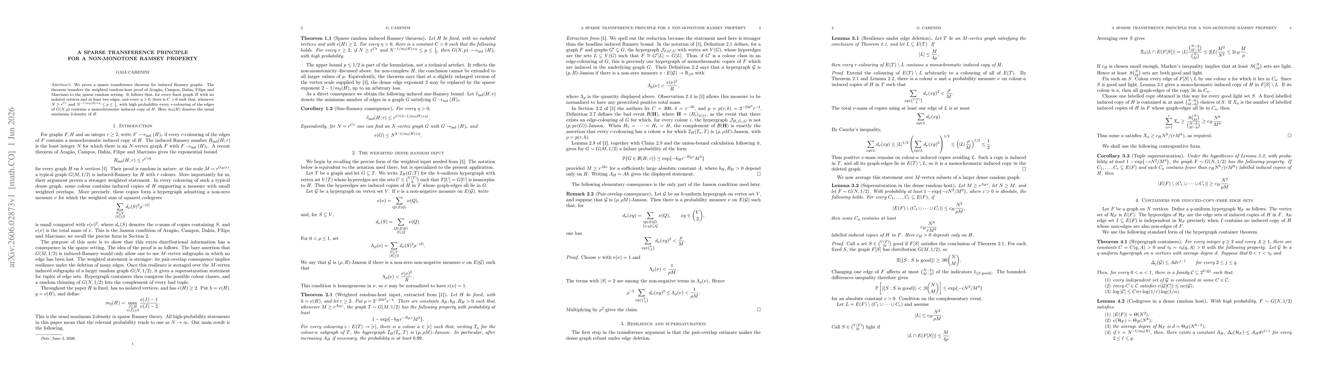 Thumbnail for A Sparse Transference Principle for a Non-Monotone Ramsey Property