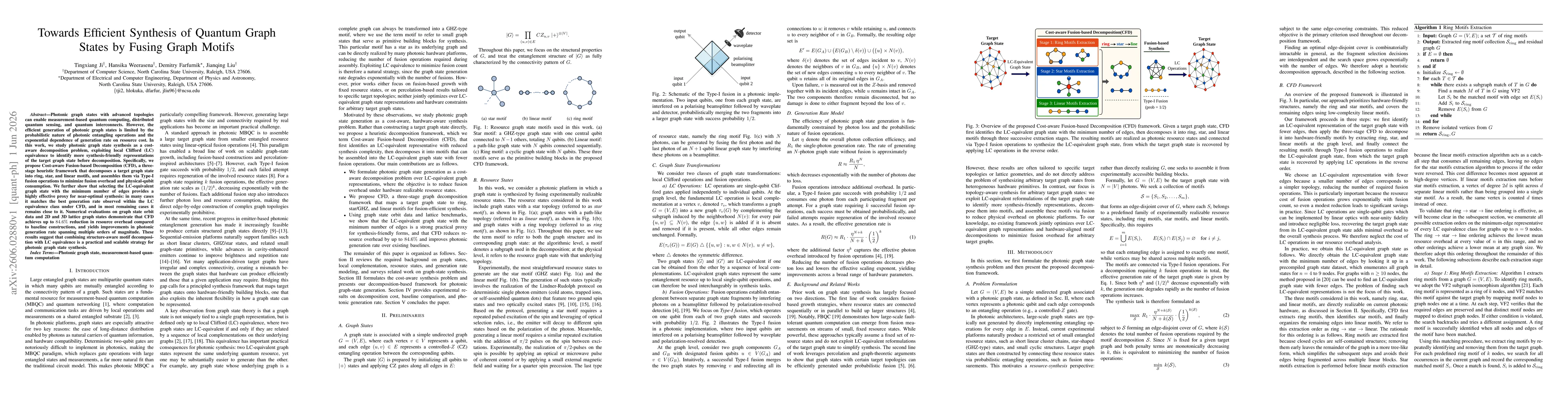 Thumbnail for Towards Efficient Synthesis of Quantum Graph States by Fusing Graph Motifs